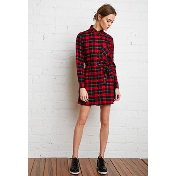 Forever 21 Dresses & Skirts - Forever 21 Red Plaid Shirt Dress Tunic Forever 21 Dresses & Skirts - Forever 21 Red Plaid Shirt Dress Tunic